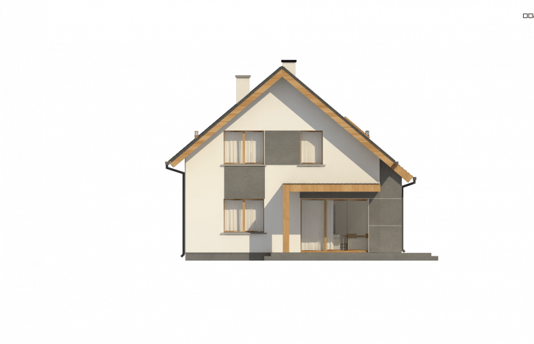 Projekt domu z poddaszem Z44 A - elewacja 2