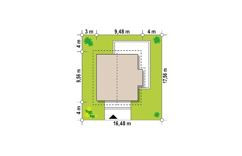 Projekt domu z poddaszem Z44 A - Usytuowanie