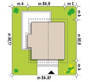 Usytuowanie budynku Z44 A w wersji lustrzanej