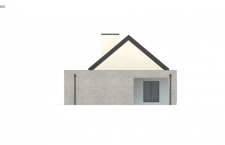 Projekt domu parterowego Z53 A - elewacja 1