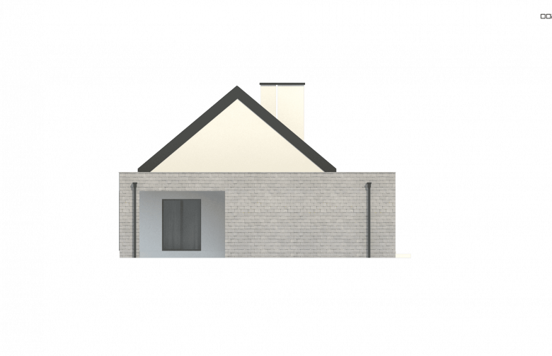 Projekt domu parterowego Z53 A - elewacja 1