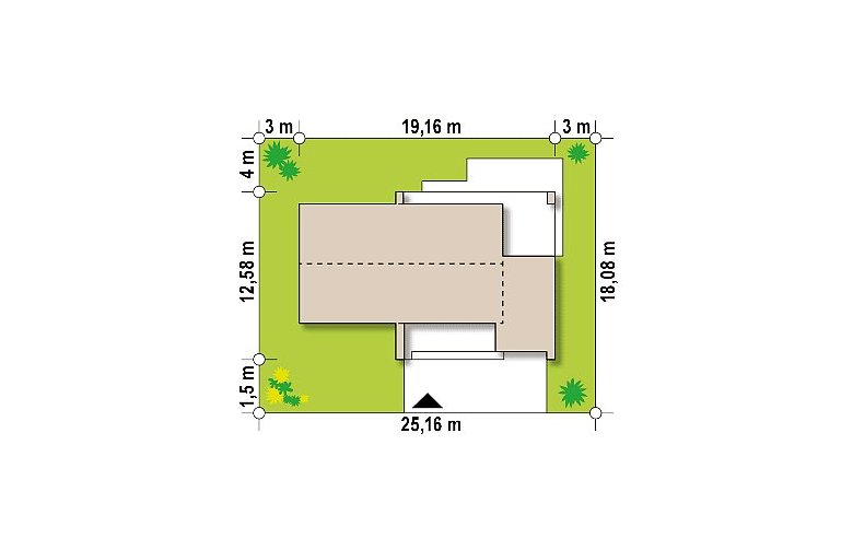 Projekt domu parterowego Z53 A - Usytuowanie