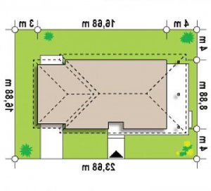 Usytuowanie budynku Z55  GP w wersji lustrzanej