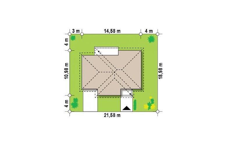 Projekt domu parterowego Z64 GL v2 - Usytuowanie