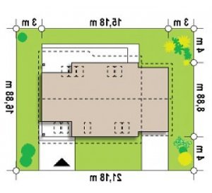 Usytuowanie budynku Z66 L GL w wersji lustrzanej