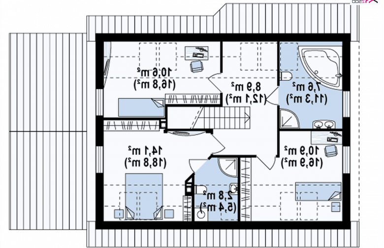 Projekt domu z poddaszem Z66 GP - 