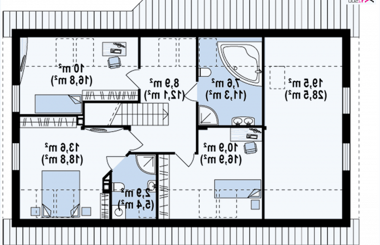 Projekt domu z poddaszem Z66 GL + - 