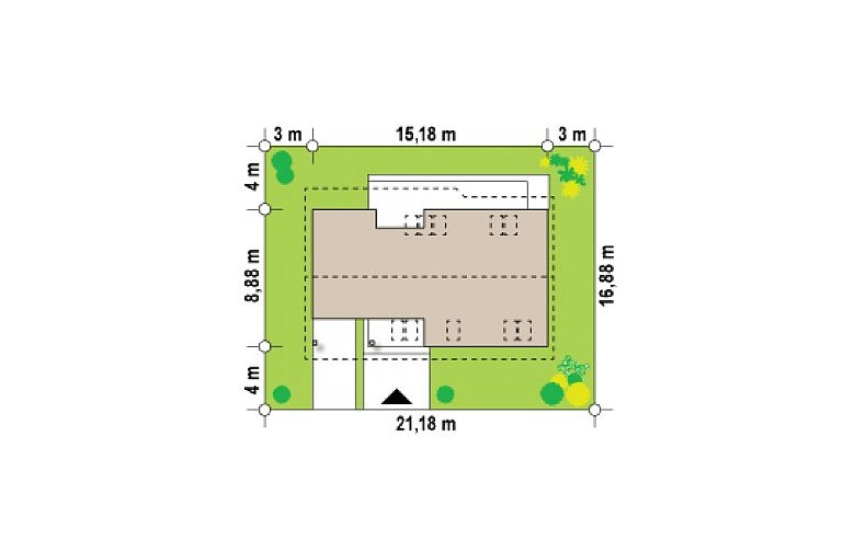 Projekt domu z poddaszem Z66 GL + - Usytuowanie