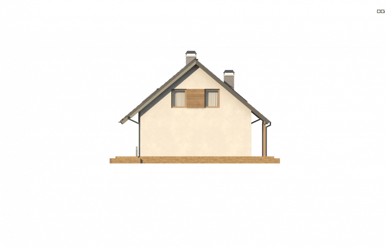 Projekt domu z bala Z66 D zp - elewacja 2