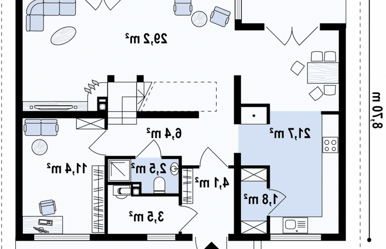 Projekt domu z bala Z66 D zp - 