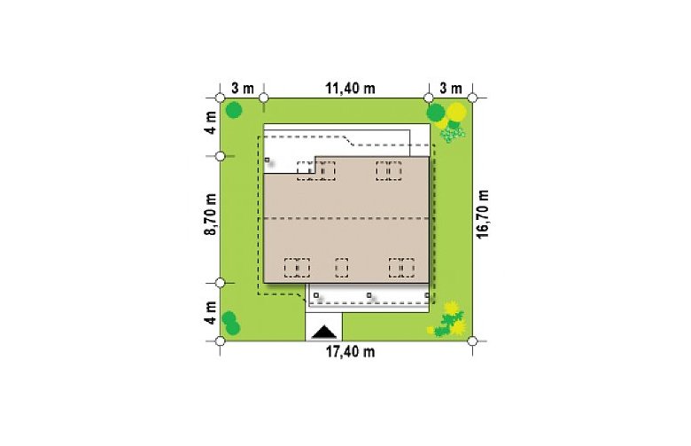 Projekt domu z bala Z66 D zp - Usytuowanie