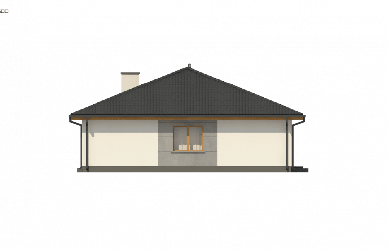 Projekt domu parterowego Z67 A - elewacja 1