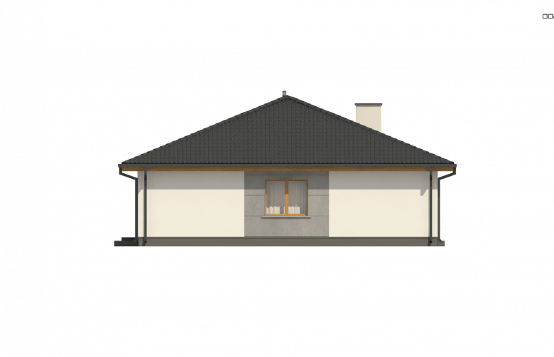 Projekt domu parterowego Z67 A - elewacja 1