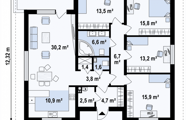 Projekt domu parterowego Z67 A - 