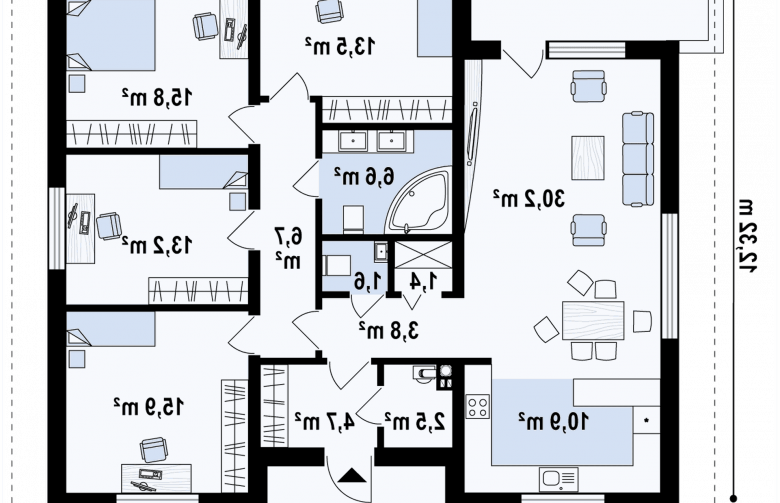 Projekt domu parterowego Z67 A - 