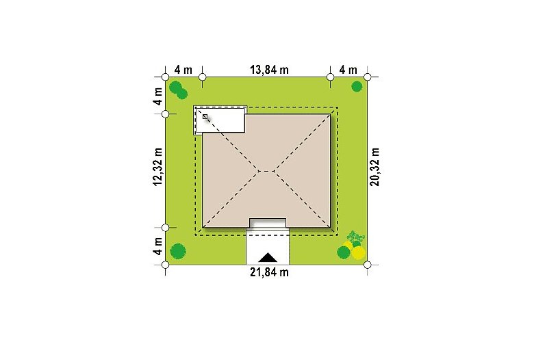 Projekt domu parterowego Z67 A - Usytuowanie