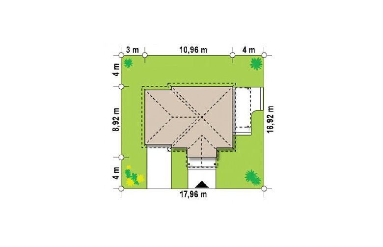 Projekt domu parterowego Z73 L GL - Usytuowanie