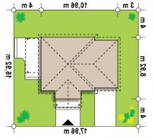 Usytuowanie budynku Z73 L GL w wersji lustrzanej