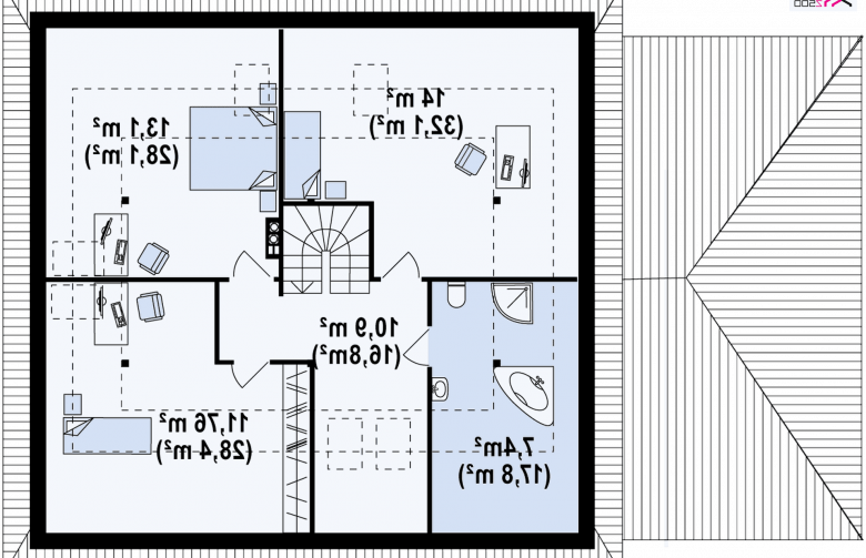 Projekt domu z poddaszem Z84 GL - 