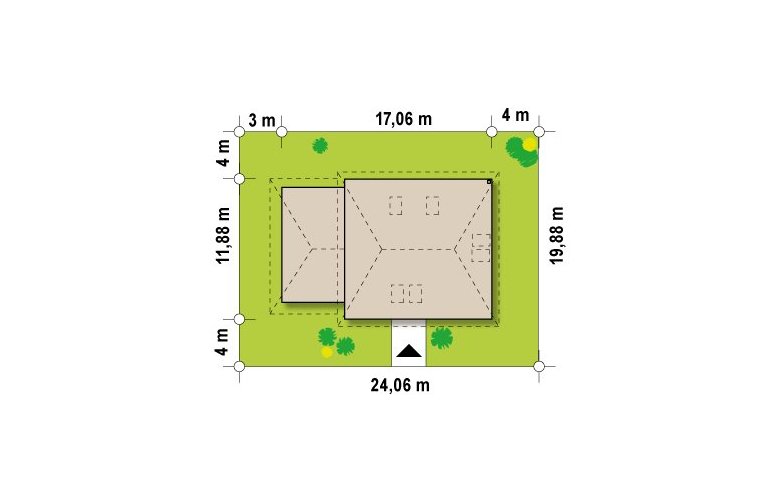 Projekt domu z poddaszem Z84 GL - Usytuowanie