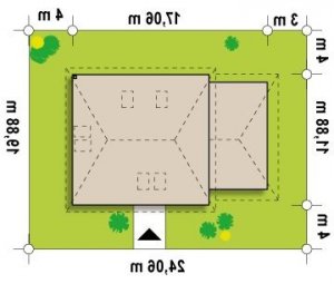 Usytuowanie budynku Z84 GL w wersji lustrzanej