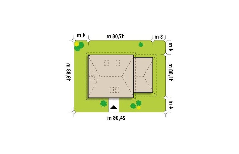 Projekt domu z poddaszem Z84 GL - Usytuowanie - wersja lustrzana