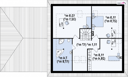 Rzut projektu Z84 L GP2 - wersja lustrzana