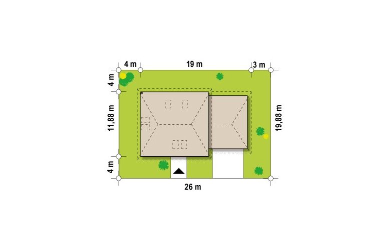 Projekt domu z poddaszem Z84 L GP2 - Usytuowanie