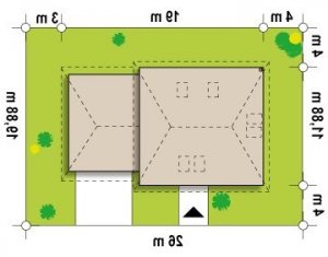 Usytuowanie budynku Z84 L GP2 w wersji lustrzanej