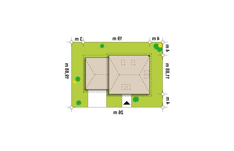 Projekt domu z poddaszem Z84 L GP2 - Usytuowanie - wersja lustrzana