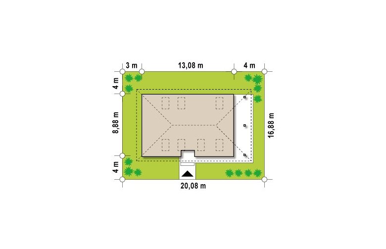 Projekt domu z poddaszem Z85 v2 - Usytuowanie