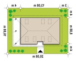 Usytuowanie budynku Z85 v2 w wersji lustrzanej