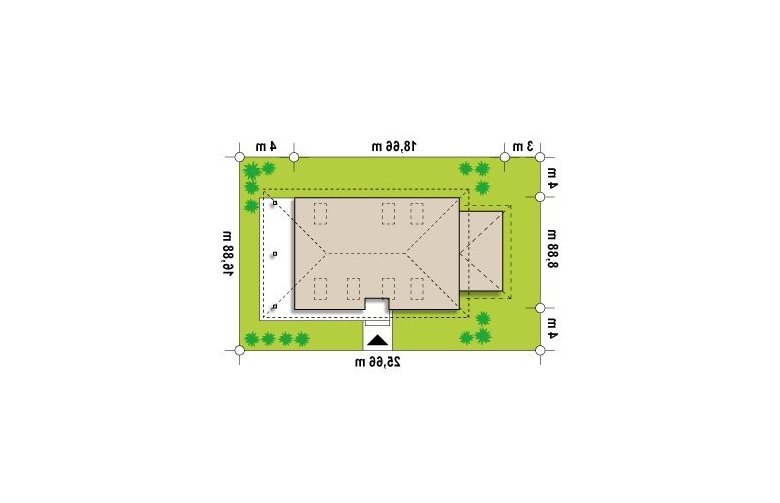 Projekt domu z poddaszem Z85 GL - Usytuowanie - wersja lustrzana