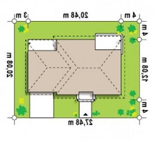 Usytuowanie budynku Z86 v.2 w wersji lustrzanej