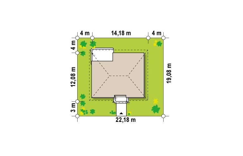 Projekt domu parterowego Z86 bG - Usytuowanie