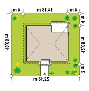 Usytuowanie budynku Z86 bG w wersji lustrzanej