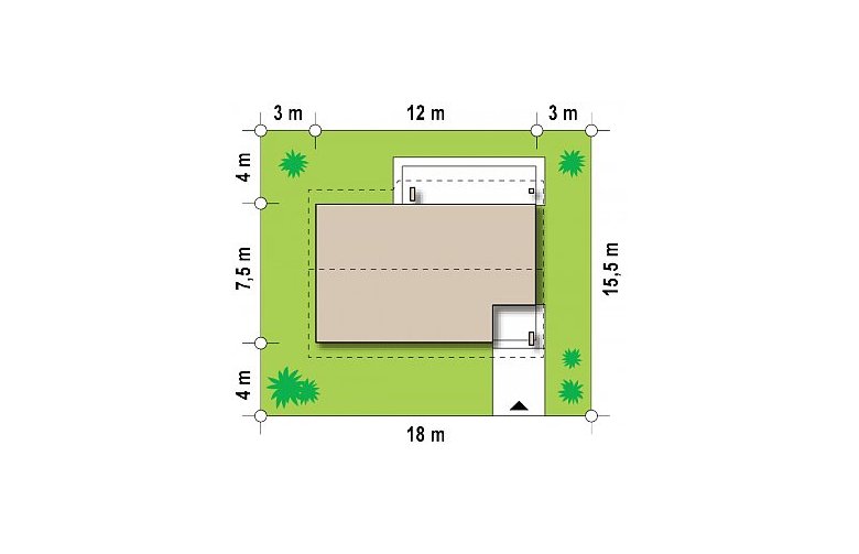 Projekt domu z bala Z87 D - Usytuowanie
