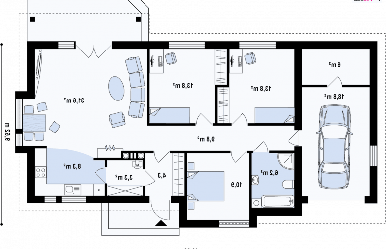 Projekt domu parterowego Z93 GL - 