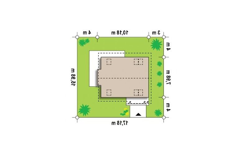Projekt domu z poddaszem Z101 v2 - Usytuowanie - wersja lustrzana
