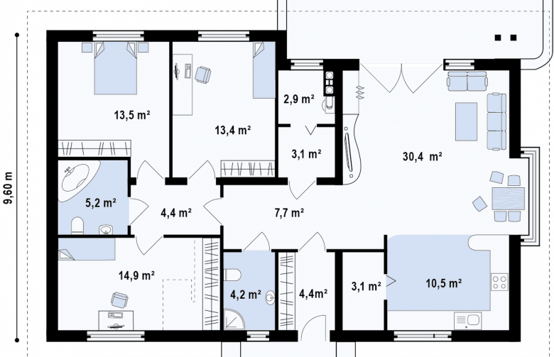 Projekt domu z bala Z106 D - 