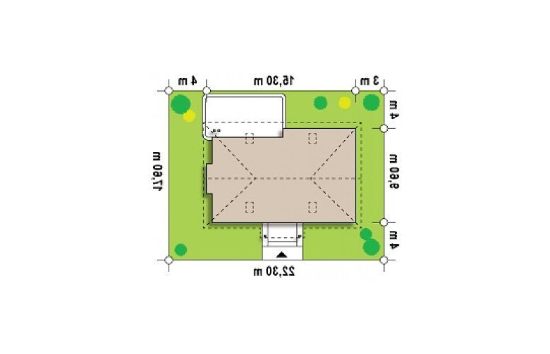 Projekt domu z bala Z106 D - Usytuowanie - wersja lustrzana