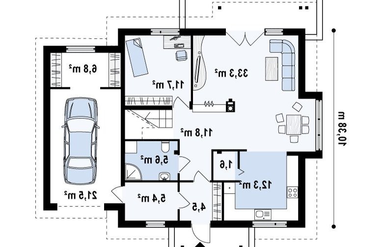 Projekt domu z poddaszem Z108  h+ - 