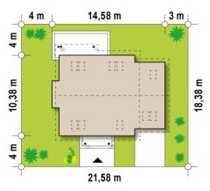 Usytuowanie budynku Z108  h+