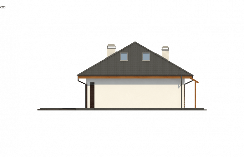 Projekt domu z poddaszem Z121 A - elewacja 3