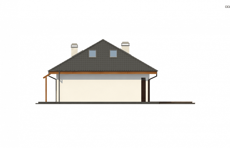 Projekt domu z poddaszem Z121 A - elewacja 3
