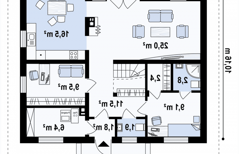 Projekt domu z poddaszem Z121 A - 