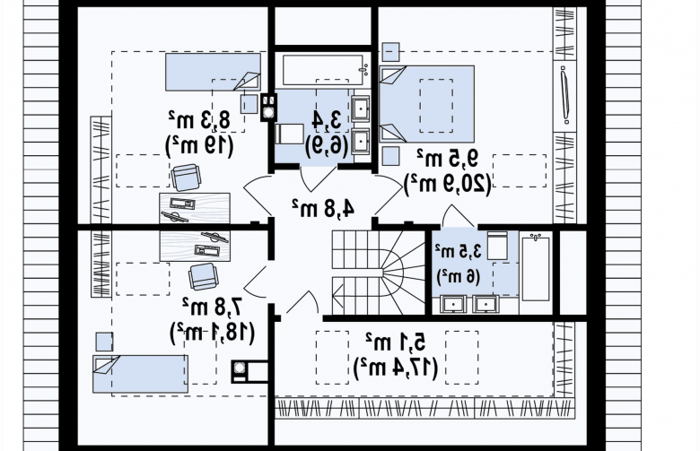 Projekt domu z poddaszem Z121 A - 