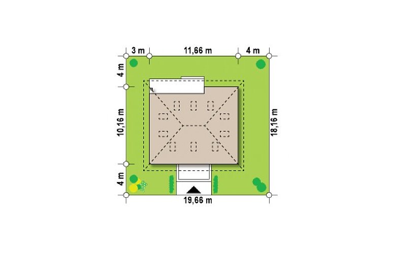 Projekt domu z poddaszem Z121 A - Usytuowanie