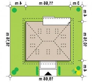 Usytuowanie budynku Z121 A w wersji lustrzanej