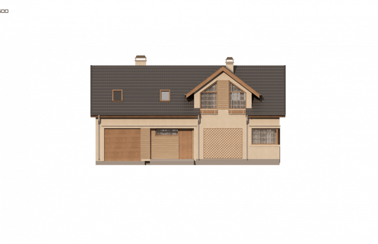 Projekt domu z poddaszem Z122 v2 - elewacja 3